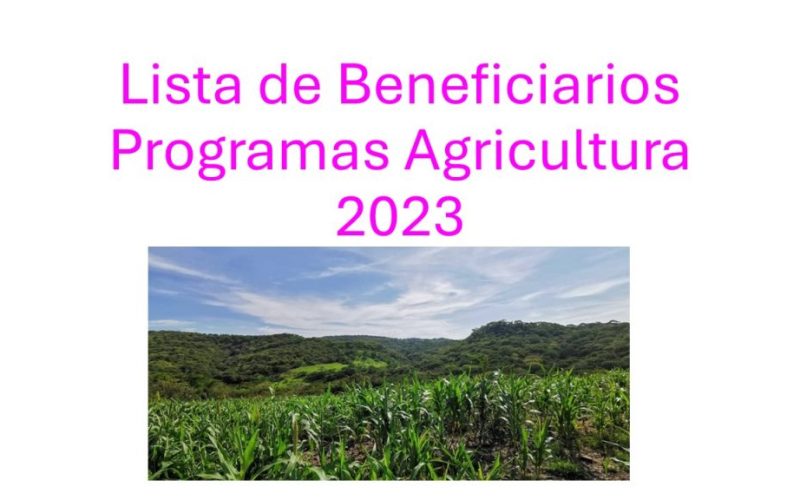 Lista de Beneficiarios Programas Agricultura 2023